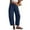 CE05-Dark Blue, variant on Lumtrix Women's Corduroy Pants Casual Barrel Cropped Pants Baggy Cord Pants Wide Leg Elastic Mid Waist Trouser with Pockets Dark Blue L