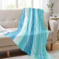 thumbnail image 6 of Blue and Green Waves Camping Blankets Bed Throws and Cozy Travel Blanket Fluorescence 70x55in Double Sided, 6 of 8