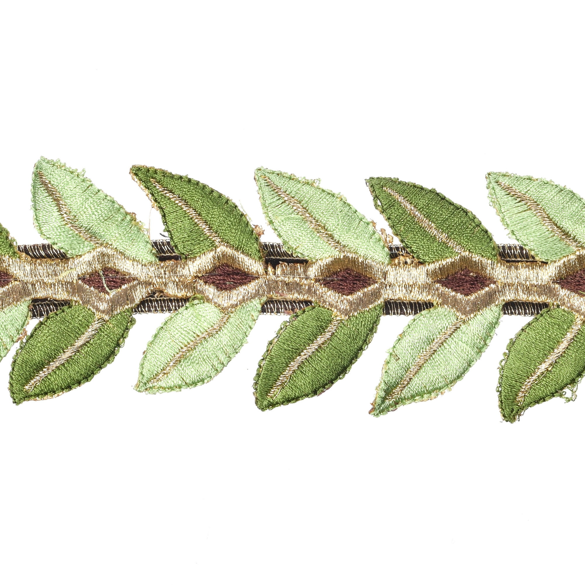 Vickerman 2.5" x 5 Yards Green Harvest Leaves Wired Edge Christmas Ribbon.