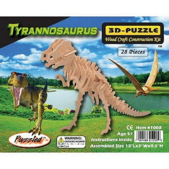 Puzzled T-rex 3D Puzzle Wood Craft Construction Kit