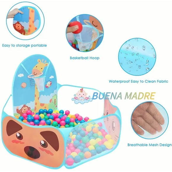 Alberca De Pelotas Piscina Corral Bebes Azul Malubero Malu1398