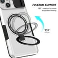 thumbnail image 3 of Phone Case for iPhone 14 with Sliding Camera Cover, Hand Grip Anti Slip Design Kickstand Ring Holder Hybrid Magnetic Wireless Charging Phone Cover for Apple iPhone 14 - White, 3 of 10