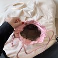 thumbnail image 2 of Bolso tipo cubo para mujer, bolso hobo con cordón, bolso de compras plisado (rosa), 2 of 8