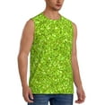 thumbnail image 2 of Haiem Men's Lime green glitter Print Tank Tops Summer Sleeveless Cut Off Workout T-Shirts Fitness Vest Athletic Undershirts-Large, 2 of 8