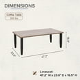 thumbnail image 6 of COOS BAY Patio Furniture Rectangular Coffee Table with Wood Grain Top for Indoor Outdoor Use, 6 of 9