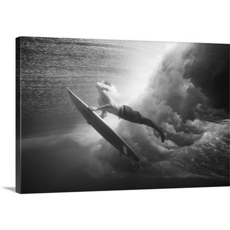 Bali Wave - Great BIG Canvas MakenaStock Media Premium Thick-Wrap Canvas entitled Indonesia, Bali, Surfer Dives Under Wave