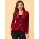 thumbnail image 2 of Chaqueta de terciopelo de Oficina con Botón de Solapa Vintage Para Mujer Allegra K borgoña XS, 2 of 6