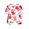 thumbnail image 3 of YDFCWXW Women's Scary Print Cotton Tee - Halloween Party Crew Neck T-Shirt Red, XL, 3 of 6