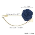 thumbnail image 2 of Uxcell Men Cloth Rose Flower Pin, Suit Lapel Stick Boutonnieres, Navy Blue 1 Pcs, 2 of 6