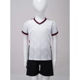 thumbnail image 2 of YUUMIN Kids Boys Soccer Jerseys Sportswear Quick Dry Athletic Shirts T-shirt with Shorts Set Sports White 4XS, 2 of 6