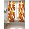 thumbnail image 2 of Thanksgiving Curtains 72 Inch Length,Sheer Curtains for Bedroom Living Room Window Fall Orange Pumpkin Maple Leaves Farmhouse Rod Pocket Drapes Kitchen Curtains Small Half Window 52"x72" 2 Panels, 2 of 7