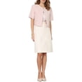 thumbnail image 2 of INSPIRE CHIC Women's Short Sleeve Cardigan Open Front 2026 Elegtant Cocktail Shrug for Dress S Light Pink, 2 of 5
