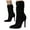 Black, variant on Women's Slouchy Mid Calf Boots 4.3 Inch Stiletto High Heel Booties Side Zipper Dress Pumps Beige 9