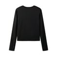 thumbnail image 5 of Long Sleeve Tops for Women! Comdrip Women's Long Sleeve Shirts Crew Neck Slim Fit Going Out Tops Basic Tees Barely There Womens Long Sleeve Tops Black L, 5 of 10