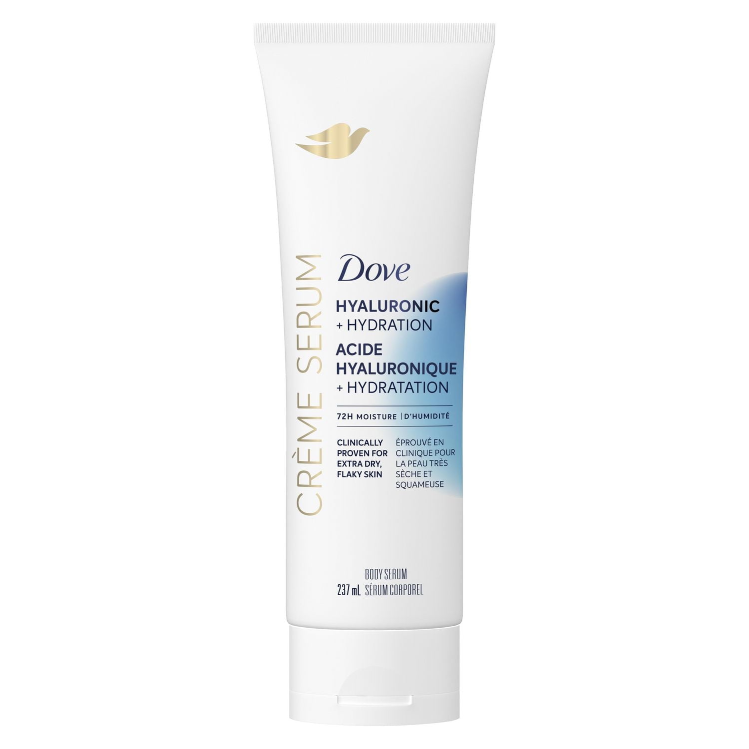 Dove Crème Body Serum Hyaluronic + Hydration for Extra Dry, Flaky Skin, with Pro-Ceramides, Niacinamide and Collagen Peptides, 237mL, 237mL