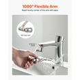 thumbnail image 6 of VEVOR 1080° Rotating Faucet Extend, 2 Sprayer Modes Sink Water Faucet Aerator Extension, Kitchen Bathroom Rotatable Spray Attachment with Brass Robotic Arm, Rotating Splash Filter Wash Hand/Hair/Face, 6 of 9