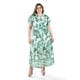 thumbnail image 1 of Vestido largo estampado hojas Roman Fashion /Tallas Extras, 4338 (Verde hojas) verde 36, 1 of 5