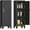 46”H-Narrow-Black, variant on Metal Pantry Cabinet with Adjustable Shelves & Magnetic Door - Durable Kitchen Organizer,Easy Assembly (White,61"H x14"D x28"W)