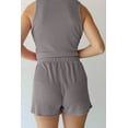 thumbnail image 3 of Casual Two-Piece Set: Grey Sleeveless Top with Pocketed Shorts - [ZhiHiMeRi] | (US 16-18)XL, 3 of 12