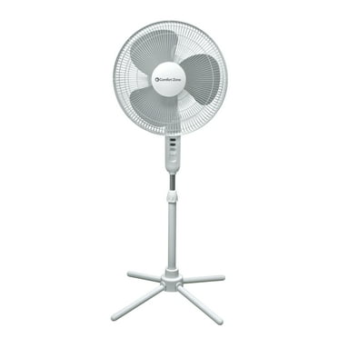 Comfort Zone CZST161BTE 3-Speed Adjustable 16" Oscillating Pedestal Fan