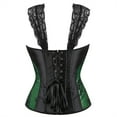 thumbnail image 3 of Grebrafan Women Corset Straps Cosplay Steampunk Bustier Top Green 2XL, 3 of 5