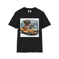 thumbnail image 4 of Wacky Boxer Driving a Muscle Car Unisex Softstyle T-Shirt, 4 of 10