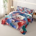 thumbnail image 3 of Homewish Pomeranian Dog Twin Quilt Set,4Th Of July Twin Coverlet Set,White,Balloon Decor,2pcs, 3 of 7