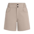 thumbnail image 4 of Axiiglly Athletic Shorts for Women Elastic Waist Button Workout Shorts with Pockets Summer Casual Ourdoor Solid Color Shorts S-3XL, 4 of 8