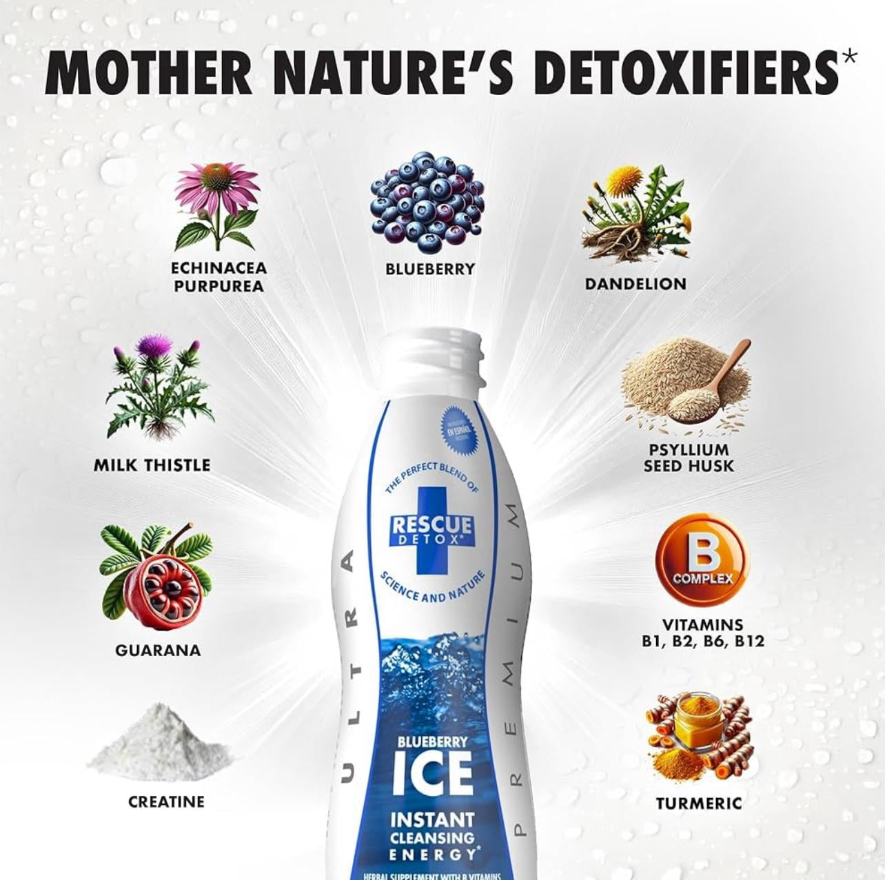 Rescue Detox Ice Ultra Premium Instant Cleansing Energy 17 oz – Detox Drink & Energy Boost