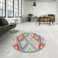 thumbnail image 4 of Ahgly Company Machine Washable Indoor Square Contemporary Tan Brown Area Rugs, 3' Square, 4 of 7