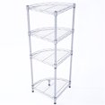 thumbnail image 6 of XM-243S Fan-shaped Carbon Steel Metal Assembly 4-Tier Storage Rack Silver Gray, 6 of 14