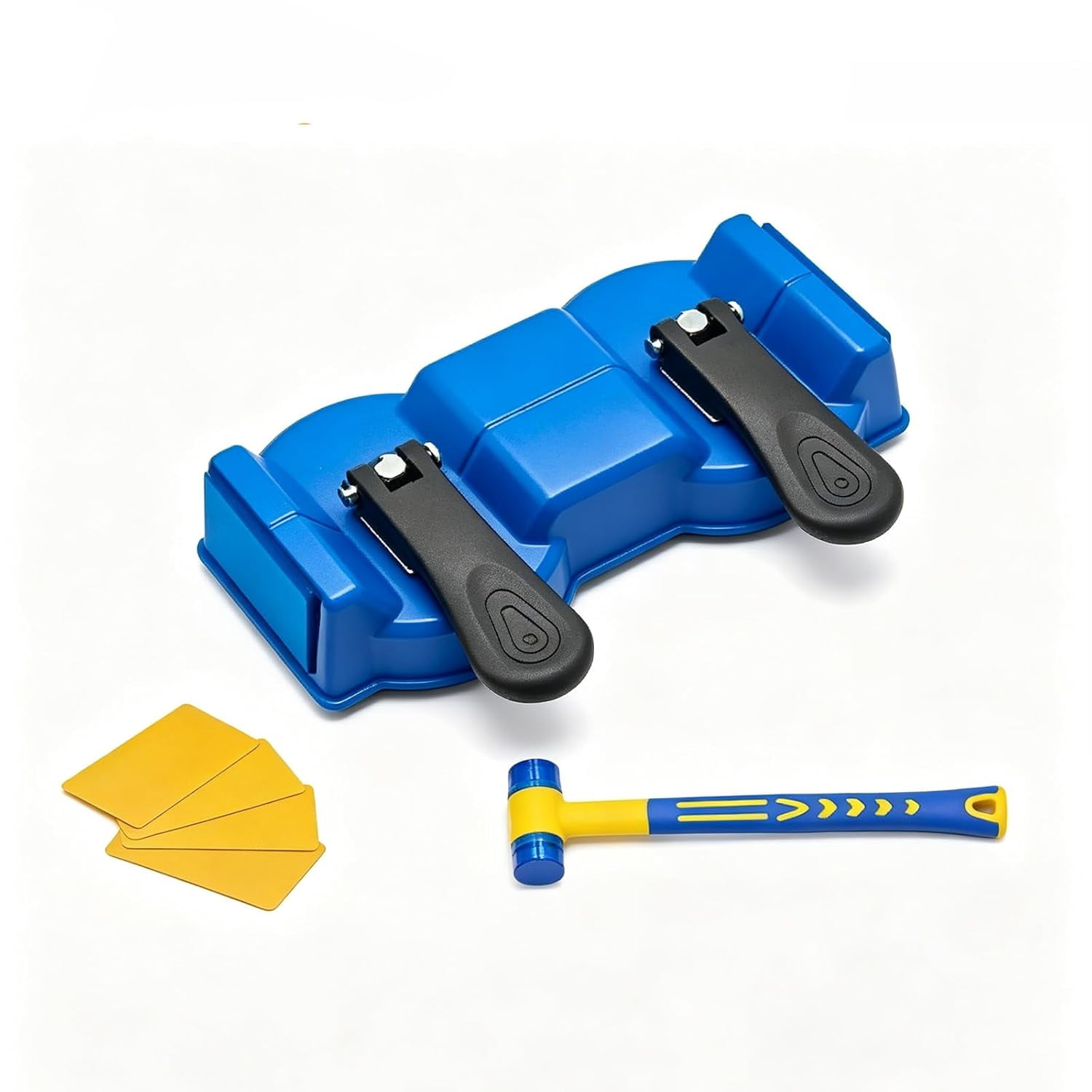 RGHJAR-Floor Gap Fixer Tool, Double-Head Vacuum Suction Cup Repair Tool, Durable Hammer and 5pcs Sticky Pads, for Laminate, Vinyl, Wood & Tile Flooring