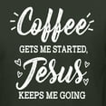 thumbnail image 5 of Wild Bobby Coffee Gets Me Started Jesus Keeps Me Going Inspirational/Christian Men Graphic Tank Top, Forest Green, Medium, 5 of 5