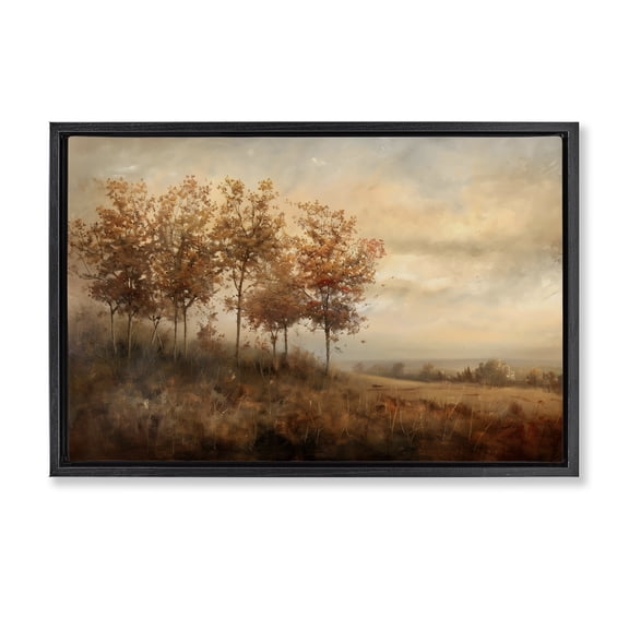 Stupell Industries Traditional Vast Autumn Landscape Black Floating Frame Canvas Art, 25 x 17, by Creative Studio