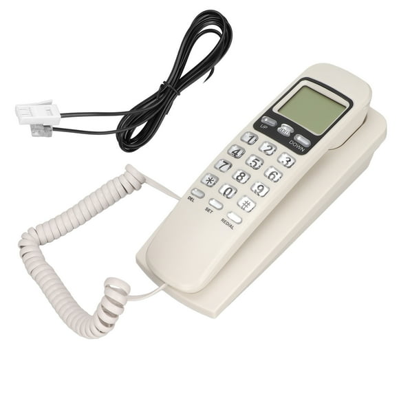 Desktop Corded Landline for Home, Wired Wall Phone Multifunctional Calendar LCD Display Landline Phone Handset Mountable Telephone Phones Caller ID with Buttons Office White and