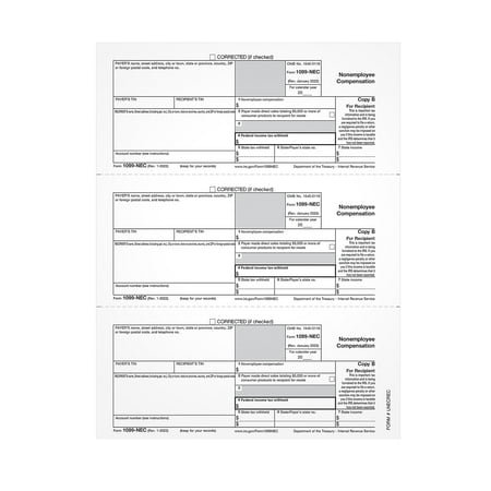 TOPS 2023 1099-NEC Tax Form Copy B 50/Pack (LNECREC-S) 