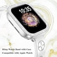 thumbnail image 4 of Diamond Watch Band and Case Compatible With Apple Watch Band 46mm 45mm 44mm 42mm 41mm 40mm Dressy Stainless Steel Watch Bracelet for Apple Watch Series 10/9/8/7/6/5/4/3/2/1 SE/SE2, 4 of 6
