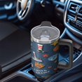 thumbnail image 4 of Rugby Travel Mug with Handle Lid Straw Insulated Stainless Steel Tumbler Coffee Cup Hot Cold Drink Bottle for Men Women Boys Girls Travelers Drivers, 4 of 5