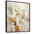 thumbnail image 2 of Designart "Cubic Perspective In Beige And Gold" Abstract Collages Floater Framed Wall Art Living Room, 2 of 5