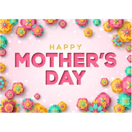 Image of ABPHOTO Polyester 7x5ft Happy Mother s Day Backdrop Fresh Flowers Backdrops for Photography Bokeh Hearts Romantic Wallpaper Photo Background Baby Shower Pregnant Woman Portraits Studio Props