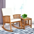 thumbnail image 4 of Costway 2PCS Acacia Wood Patio Rocking Chair Set Cushioned Coffee Table, 4 of 10