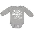 thumbnail image 3 of Inktastic The Beach is My Happy Place with Palm Trees Boys or Girls Long Sleeve Baby Bodysuit, 3 of 5