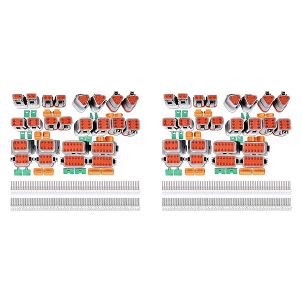 24 Kits Kit de Conectores Serie DT 2 3 4 6 8 Conectores de 12 Enchufe de Conectores EléCtricos Automotrices A Prueba de Agua IP68