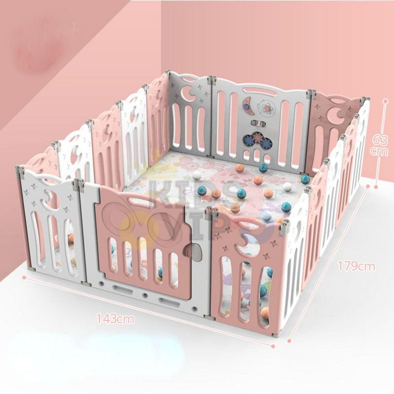 KidsVIP Indoor/outdoor Foldable Playpen With 20 Panels Fence And Safety Toddlers And Infants