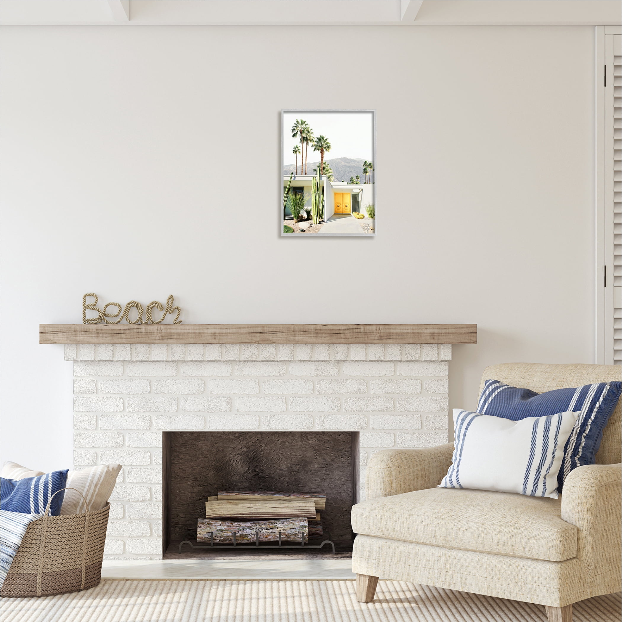 Stupell Industries Palm Springs House Photography Botanical & Floral Photography Gray Framed Art Print Wall Art, 16 x 20
