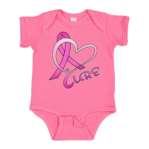 Inktastic Cure Breast Cancer Awareness Pink Ribbon Boys or Girls Baby Bodysuit