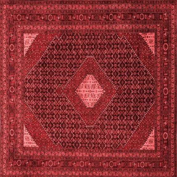 Ahgly Company Indoor Square Persian Red Traditional Area Rugs, 6' Square