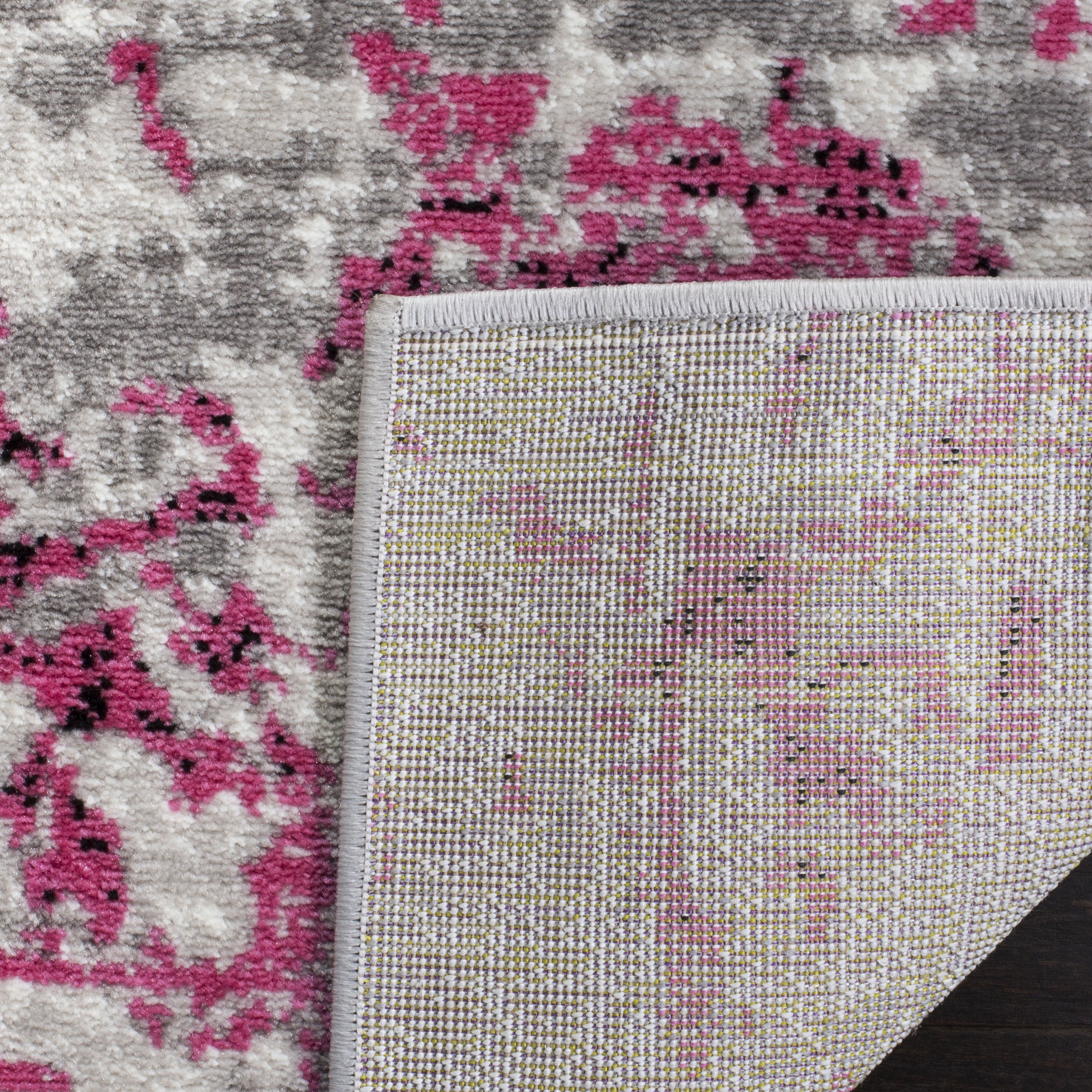 SAFAVIEH Skyler Joisse Distressed Area Rug, Pink/Ivory, 8' x 8' Square