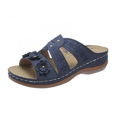 

Homedles Sandals Women- Summer Open Toe Comfortable Wedge Gift for women Plus Size Platform Sandals Navy