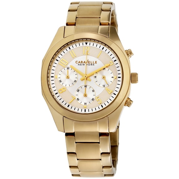 Caravelle Champagne Dial Stainless Steel Ladies Watch 44L118